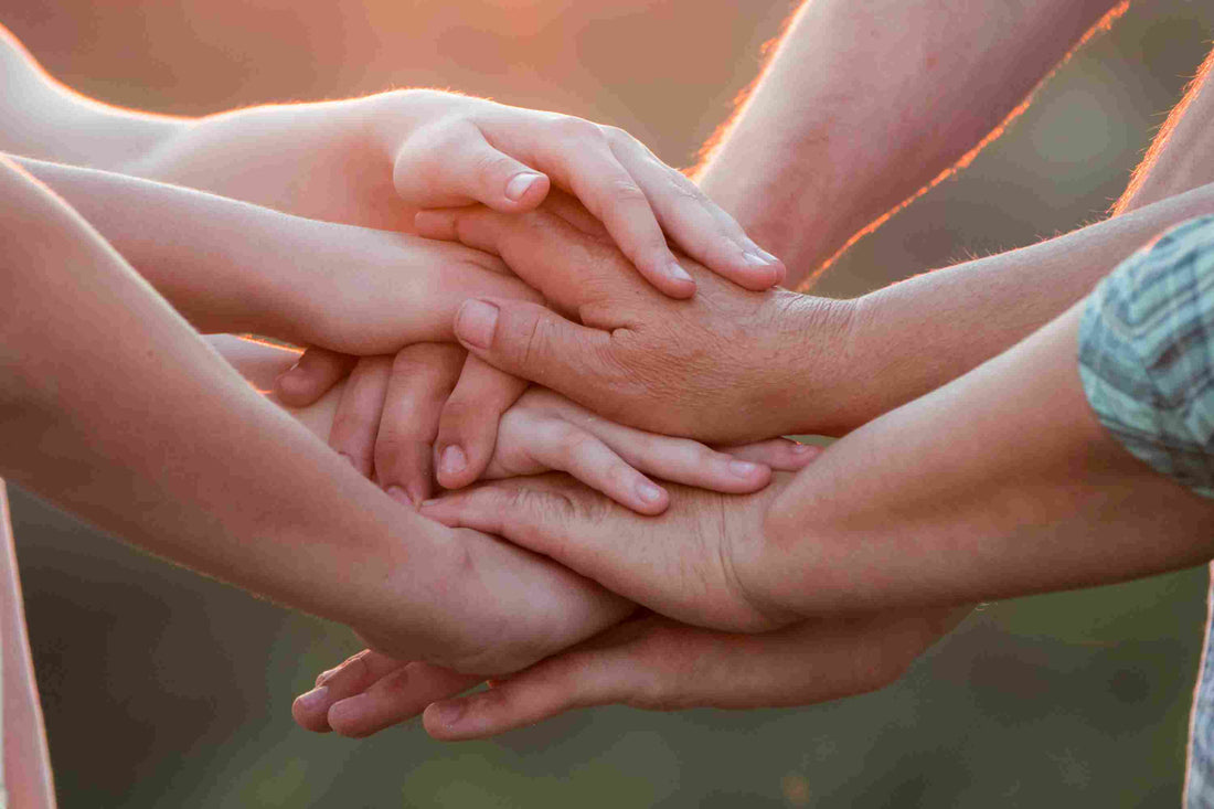 Pile of Hands Young and Old from Family