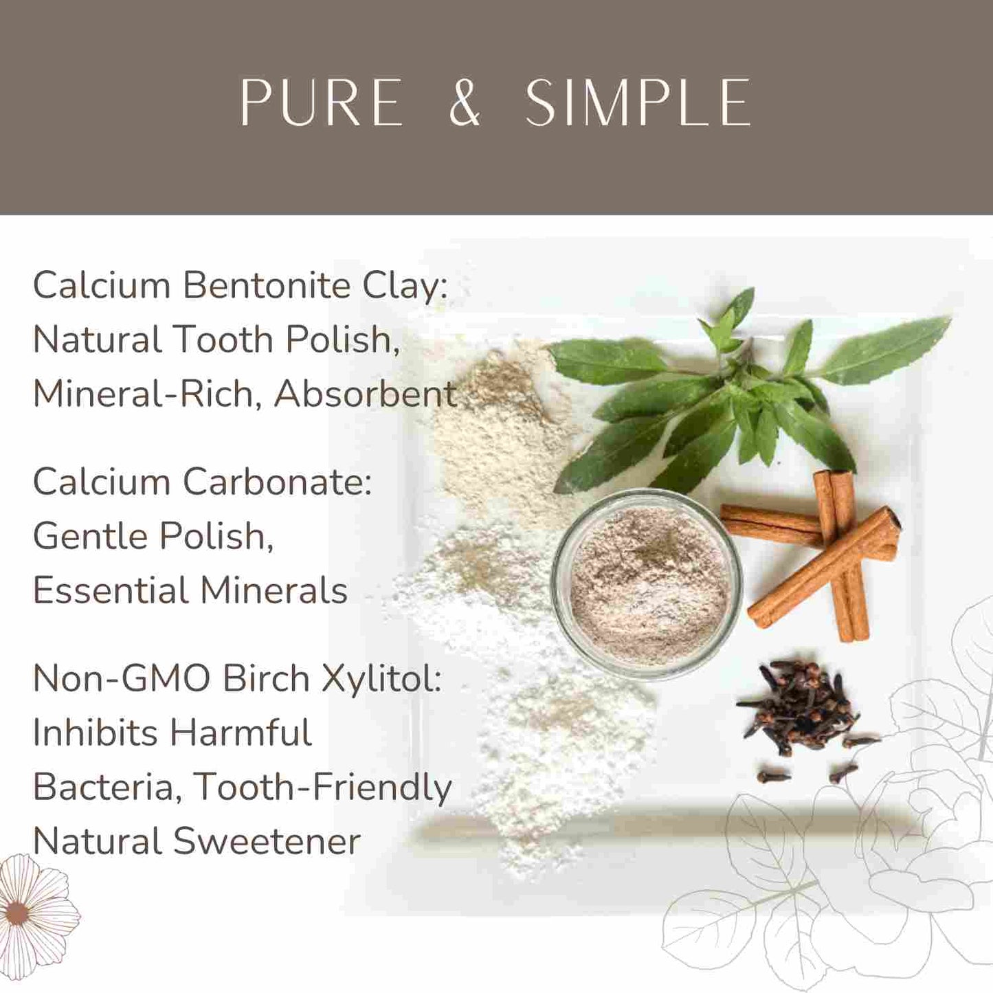 All Natural Mineral Tooth Powder Main Ingredients List