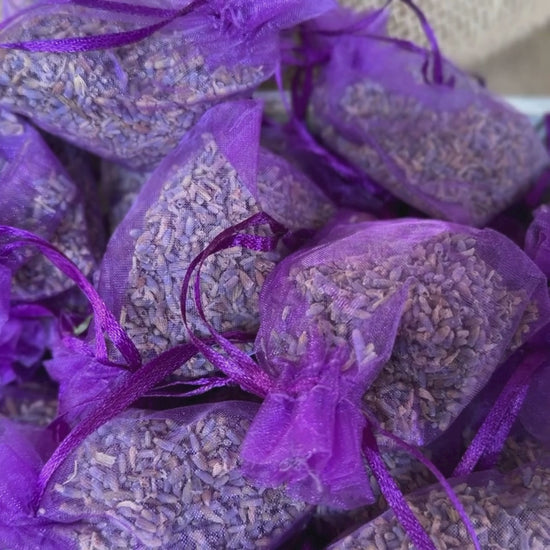 Luxurious Lavender Sachet Pile Closeup